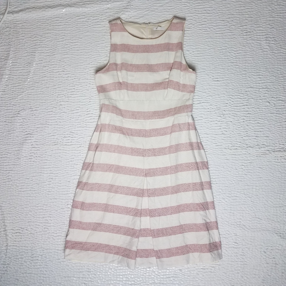 J. Crew Striped Basket Weave Midi Dress View 3